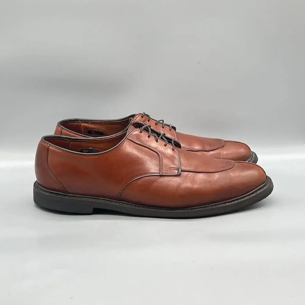 Allen Edmonds Shoes Mens 13 Brown Leather Derby Oxford Dress Apron Split Toe